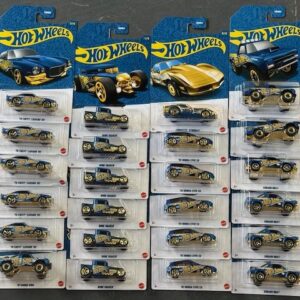 2025 HOT WHEELS 58TH ANNIVERSARY BLUE AND GOLD CASE - SERIES 1